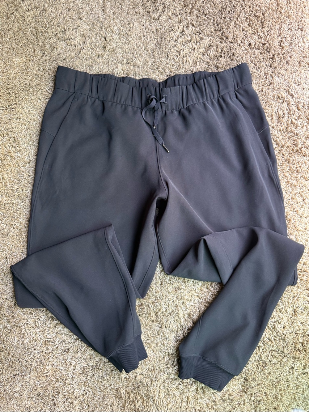 Lulu Lemon Black Jogger Pants - Comfortable Drawstring Waist